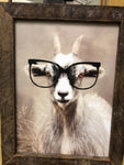 Invoice sent. Sold to April J-Goat with glasses lath frame wall sign LIVE Sale 3/20/2020