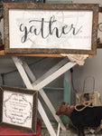 Gather Here With Grateful Hearts Lath Wall Sign