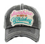 Sunshine and whiskey distressed cap