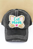 Cat Mom Distressed Vintage Cap