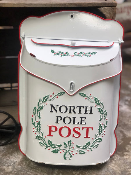 North Pole Post Faux Christmas Mailbox