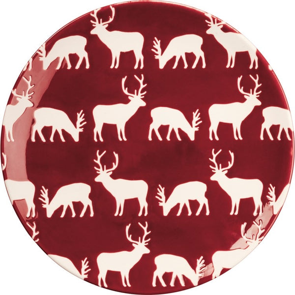 Red Deer Christmas Plate