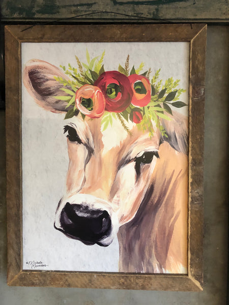 Jersey Girl Cow wall sign