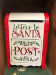 Metal “Letters to Santa” Christmas mailbox