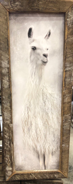 Lath Framed Alpaca Wall Sign