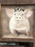 Pretty Little Piggy Lath Frame Decor
