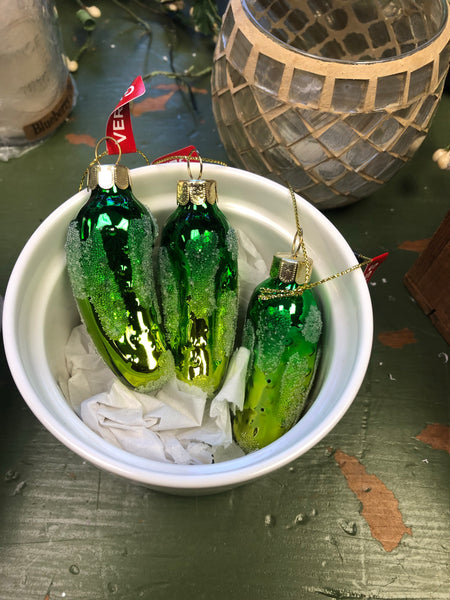 Glass Pickle Christmas Ornament