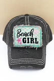 Beach Girl Distressed Vintage Cap
