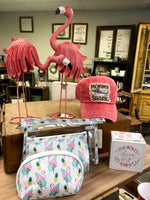 3 pc Zippered Flamingo Bag set