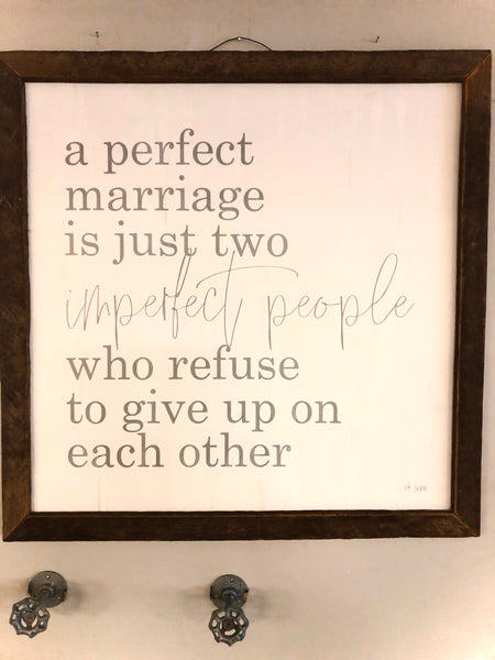 A Perfect Marriage Wall Sign