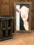 Lath Framed Cow Picture